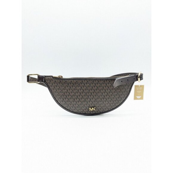 MICHAEL KORS Reversible leather slim belt bag /fanny pack -Brown to Logo - S/M - Picture 1 of 14